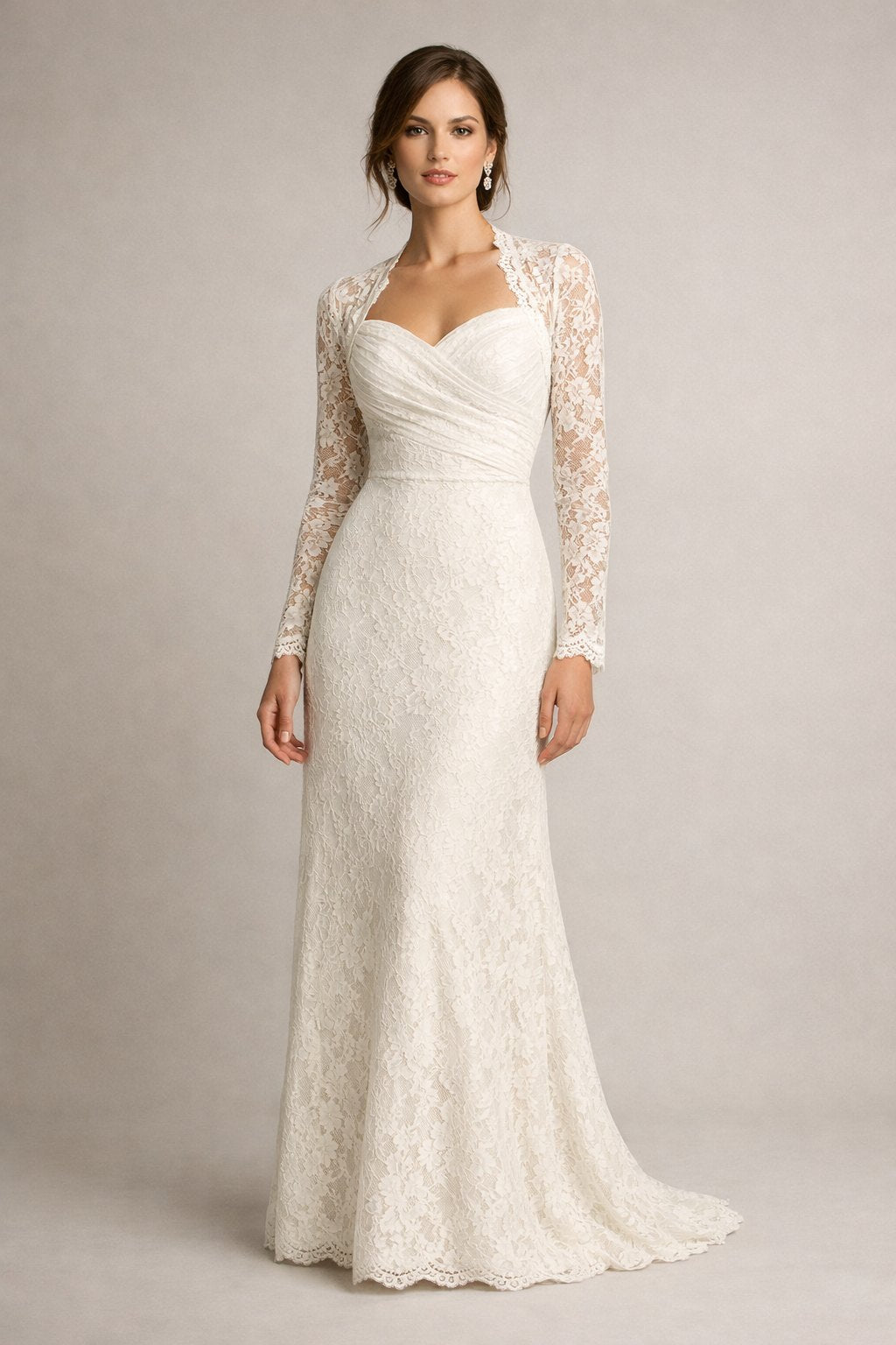 Lively® — Robe de soirée en dentelle Aurélie, coloris Ivoire
