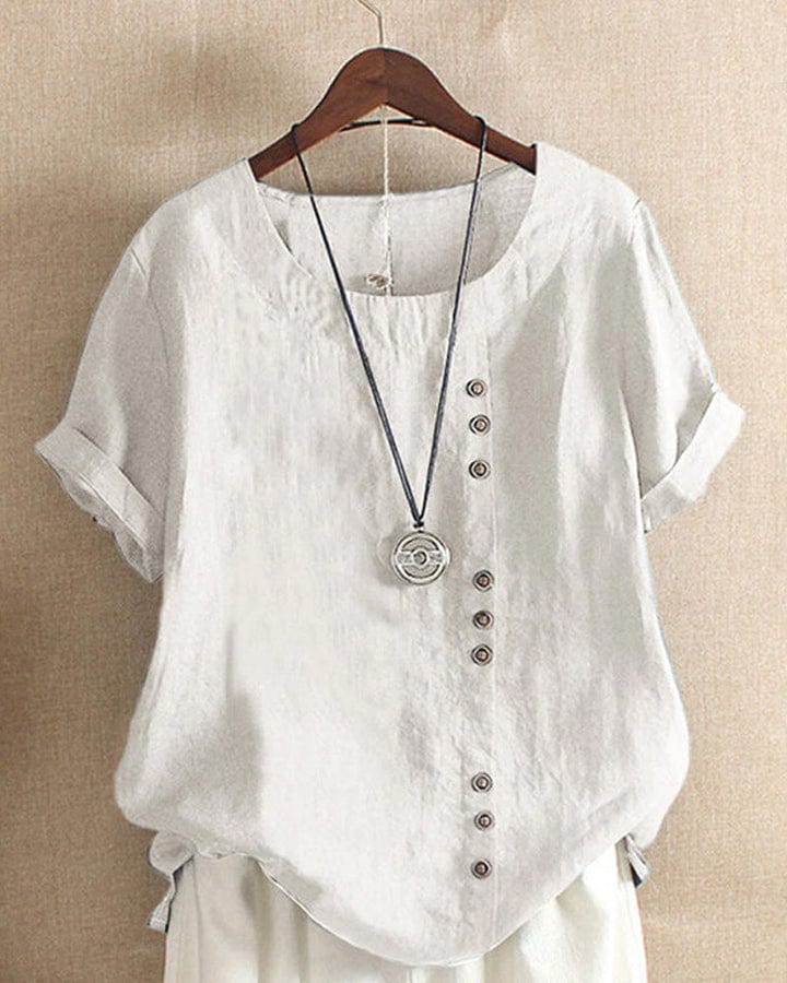 Lively® Vêtements été Blanc / S Chemisier oversize boutonné en lin | Lively™